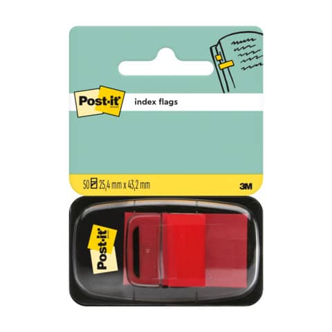 Segnapagina removibili Post-it® Index Medium con dispenser rosso 50 segnapagina - 680-1